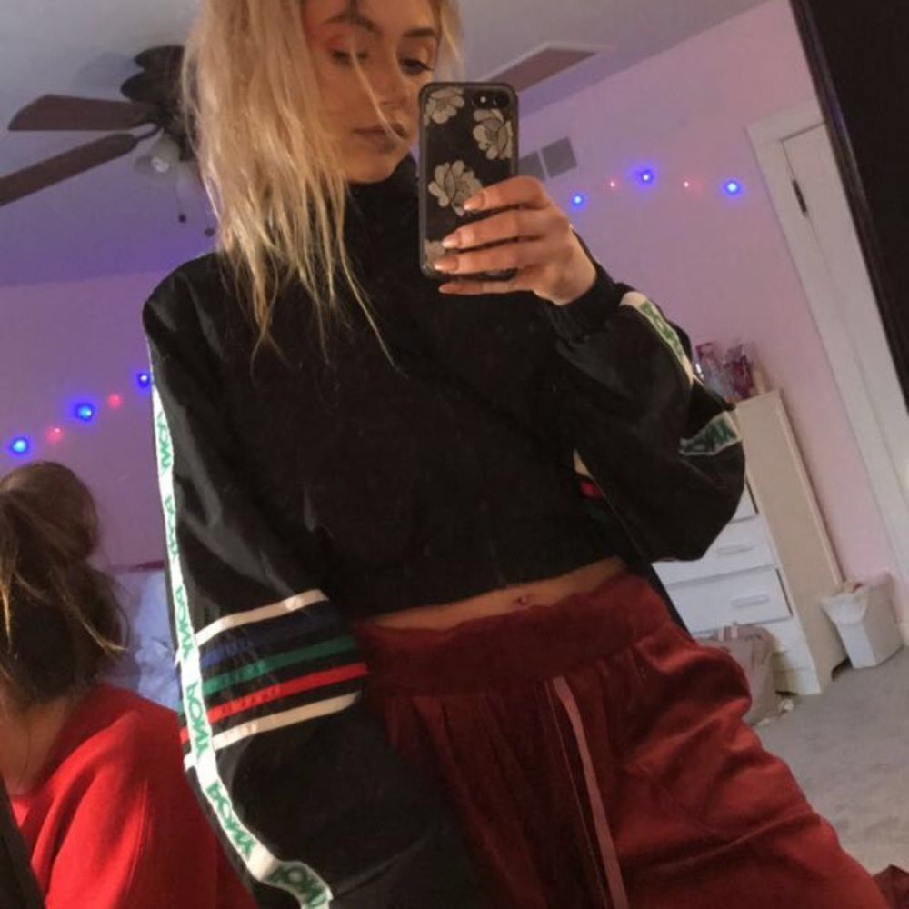 Pony/forever 21 collab cropped zip up jacket